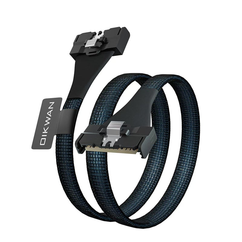 OIKWAN MCIO ‌PCIE 5.0 74Pin Male SlimSAS 8i to MCIO 8i Mini Cool Edge IO High-Speed Extender Cable - Image 1